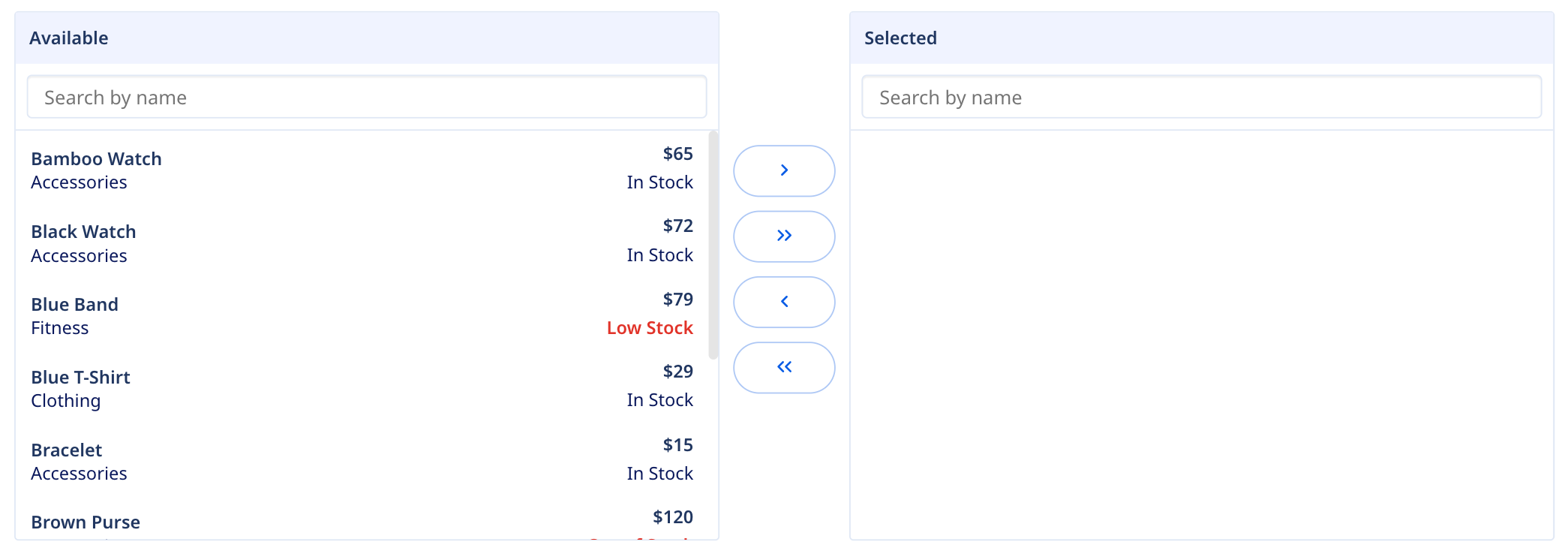 List categorization using a pick list