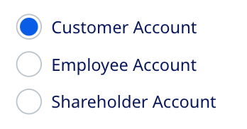Three radio buttons with one item selected