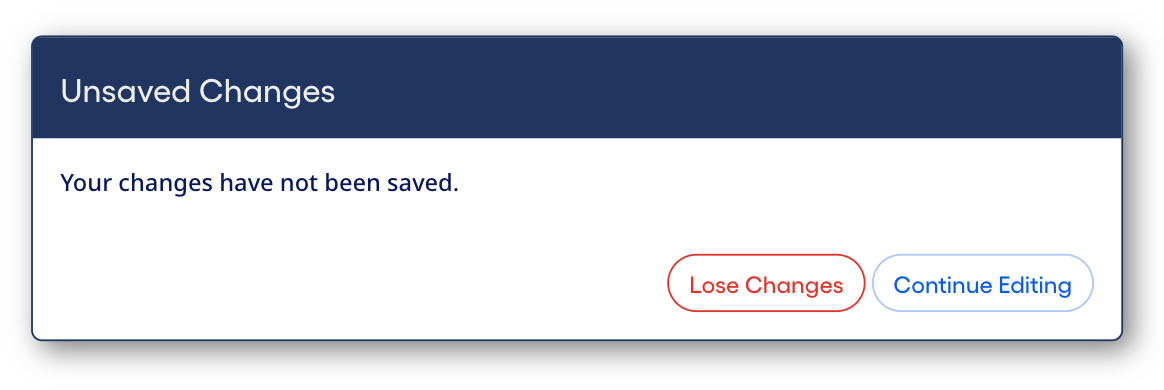Unsaved changes dialog when the form contains validation errors