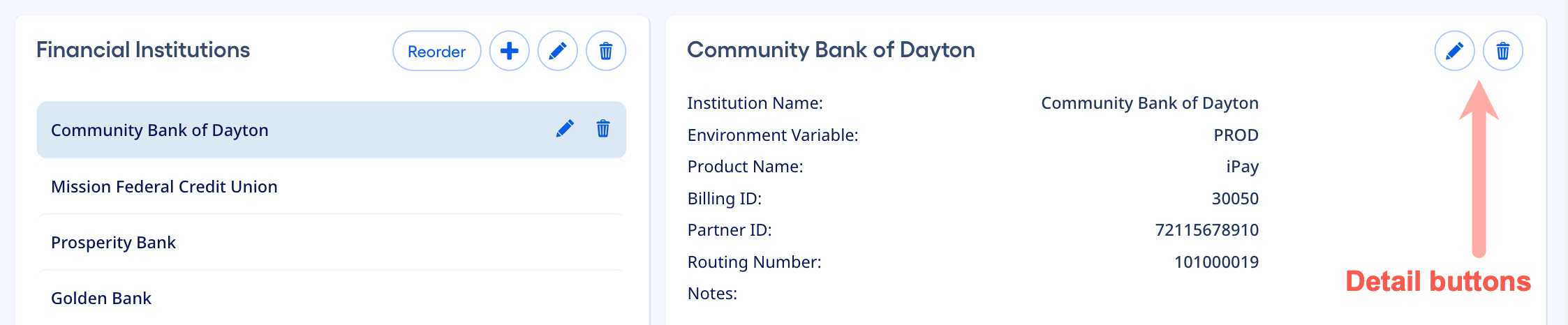 Master/Detail detail buttons