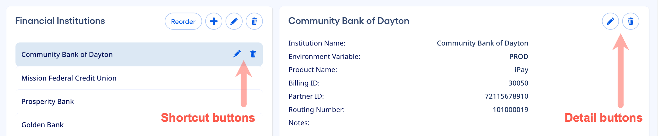 Master/Detail shortcut buttons