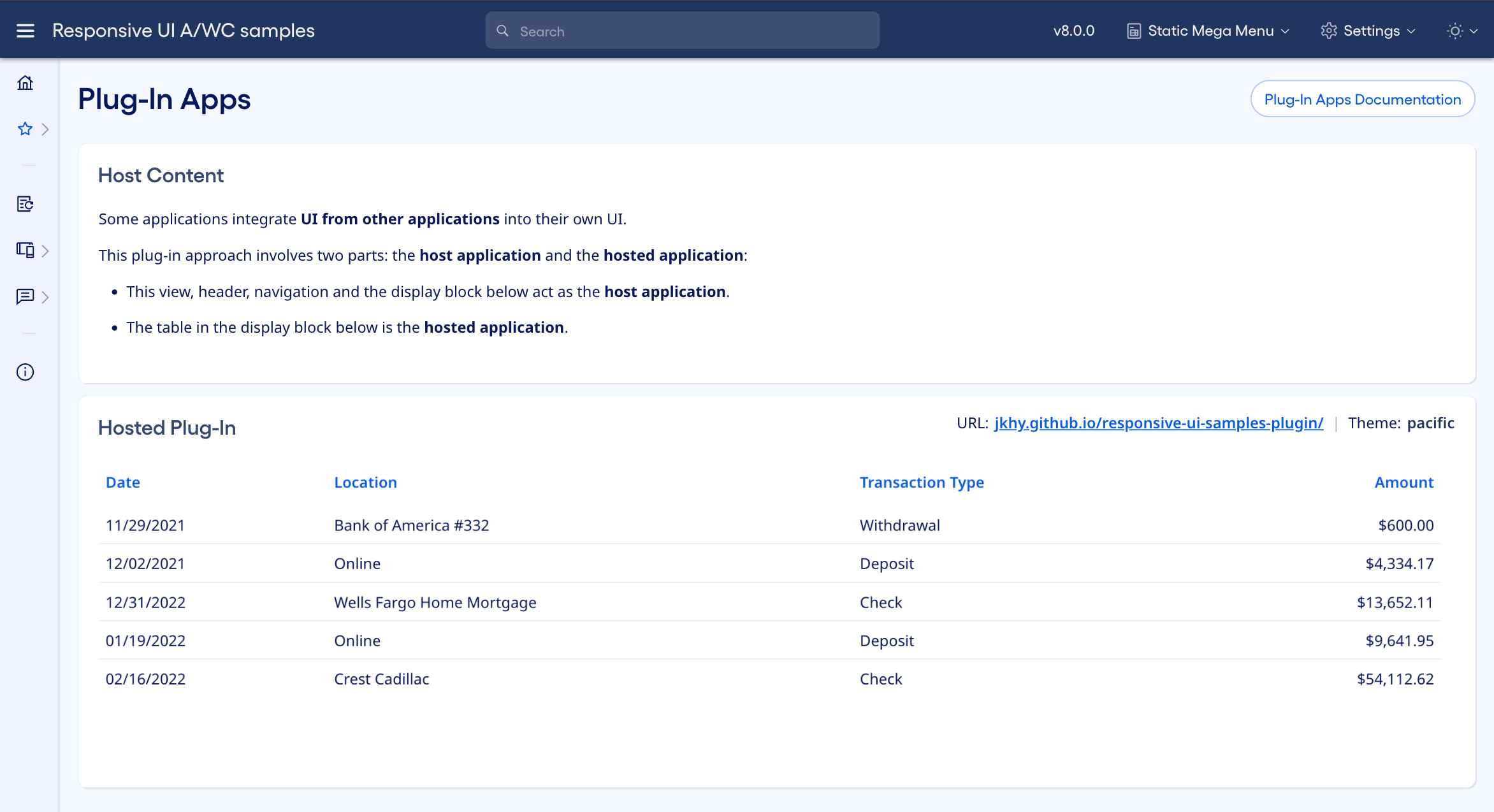Host and hosted applications together