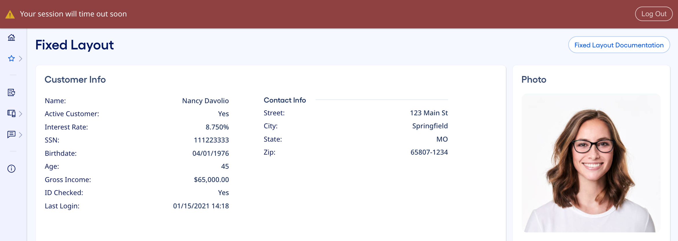 Session timeout warning without countdown